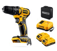 Бесщеточная ударная дрель-шуруповерт 20 В, 45 Нм, 2 АКБ LMS (2 Ач), сумка STEHER CBS-45-22