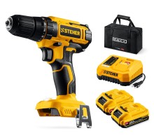 Дрель-шуруповерт 20 В, 40 Нм, 2 АКБ LMS (2 Ач), сумка STEHER CD-40-22
