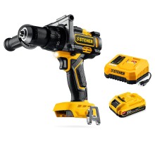 Бесщеточная ударная дрель-шуруповерт 20 В, 165 Нм, 1 АКБ LMS (2 Ач) STEHER CBS-165-21