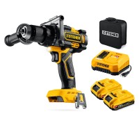 Бесщеточная дрель-шуруповерт 20 В, 165 Нм, 2 АКБ LMS (2 Ач), сумка STEHER CB-165-22
