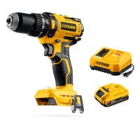 Бесщеточная ударная дрель-шуруповерт 20 В, 65 Нм, 1 АКБ LMS (2 Ач) STEHER CBS-65-21