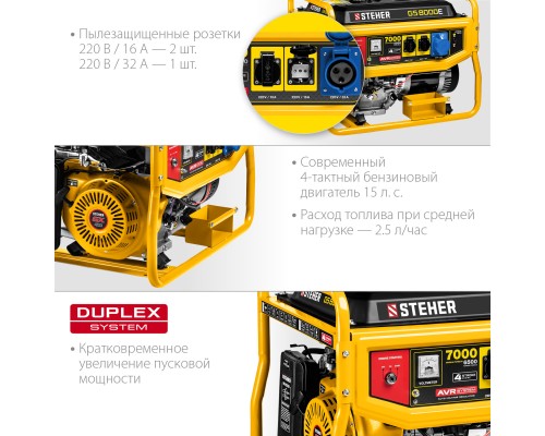 Бензиновый генератор Steher GS-8000Е