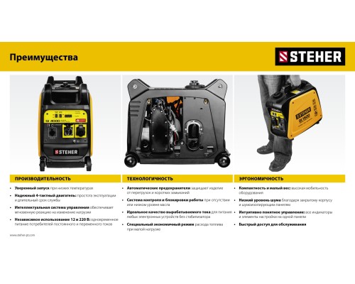 Инверторный генератор Steher GI-4000