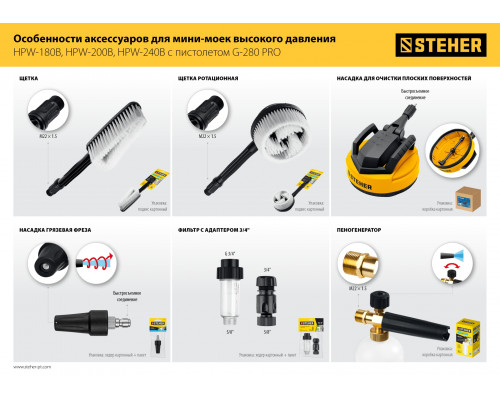 Ротационная щетка для пистолета G-280 PRO STEHER 75403-280-2 Ротационная щетка для пистолета G-280 PRO STEHER 75403-280-2