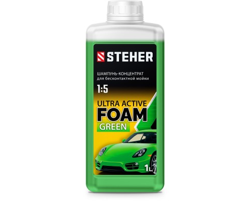 Концентрированный шампунь для минимоек универсальный 1 л STEHER ULTRA ACTIVE FOAM 76051-1