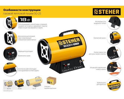 Газовая тепловая пушка Steher SG-25
