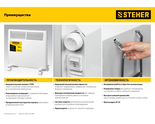 Электрический конвектор Steher SCE-1500