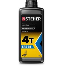 Минеральное масло для 4-тактных двигателей 4Т-30, 1 л STEHER 76015-1