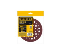 Шлифовальный круг на липучке 44 отв. 5 шт. BOS-125-S 125 мм, Р80 STEHER 35685-080
