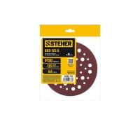Шлифовальный круг на липучке 44 отв. 5 шт. BOS-125-S 125 мм, Р120 STEHER 35685-120