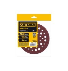 Шлифовальный круг на липучке 44 отв. 5 шт. BOS-125-S 125 мм, Р240 STEHER 35685-240