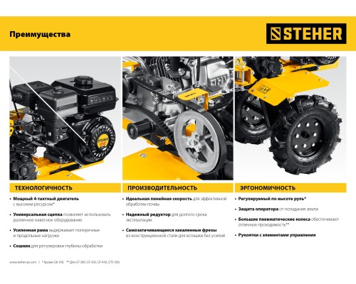 Мотоблок бензиновый Steher GT-330 L