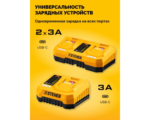 Аккумуляторная цепная мини-пила 20 В, 200 мм шина, без АКБ (LMS), STEHER MCS-2020