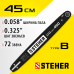 Шина для бензопил type B, шаг 0.325″, паз 1.5 мм, 45 см STEHER 75202-45