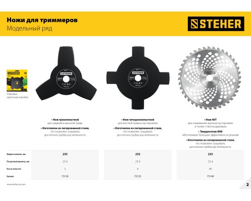 Нож для триммера Steher 75135