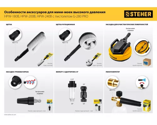 Ротационная щетка для пистолета G-280 PRO STEHER 75403-280-2 Ротационная щетка для пистолета G-280 PRO STEHER 75403-280-2